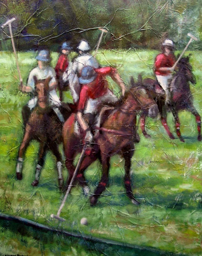 Pintora Elisa Campos - Jugando al polo
