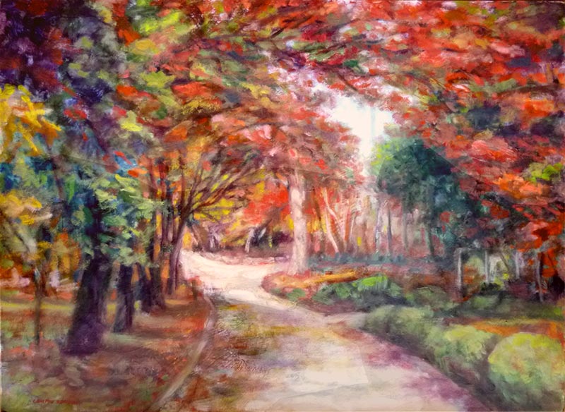 Pintora Elisa Campos - Otoño en el Parque