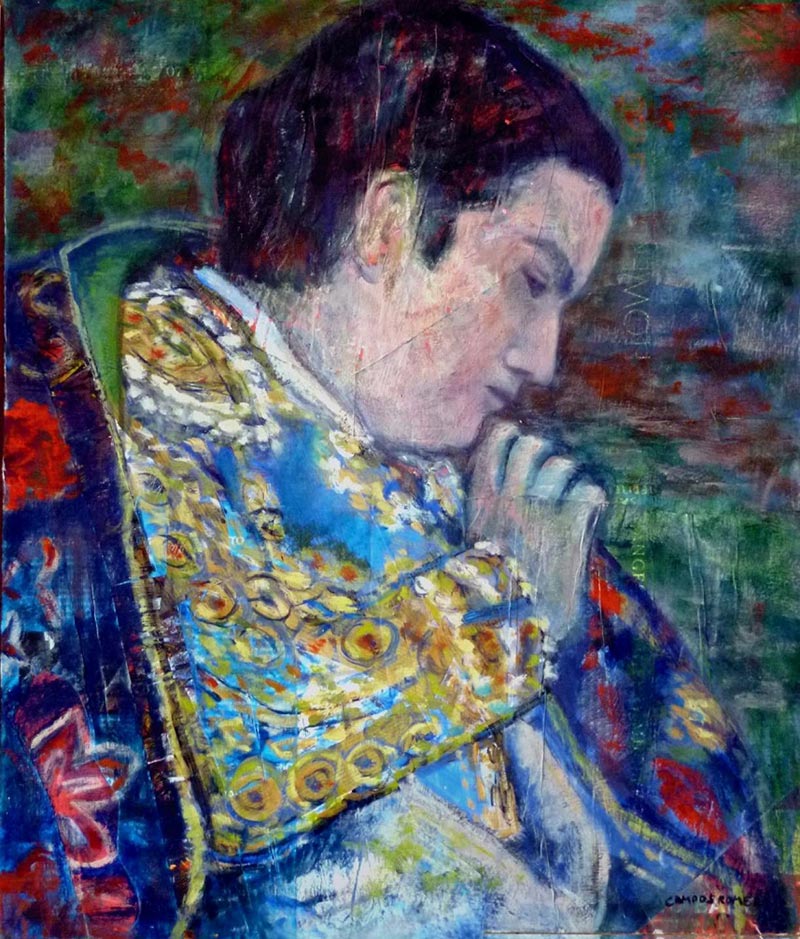 Pintora Elisa Campos - Torero con capote de paseocollage